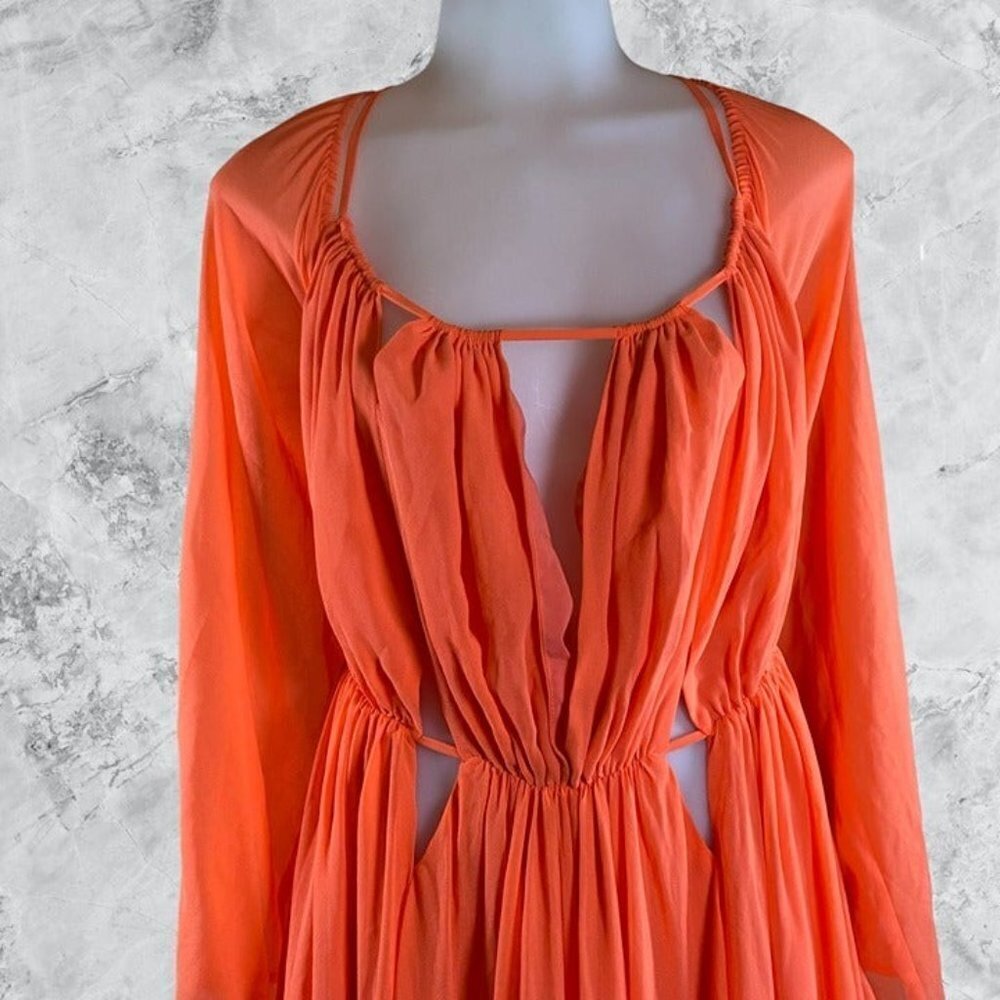 Michael Costello x REVOLVE Vallarta Gown - Orange - Picture 3 of 12
